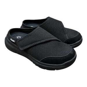 FitVille Diabetic Slippers for Women Extra Wide Slip-On Shoes Black 9 EU